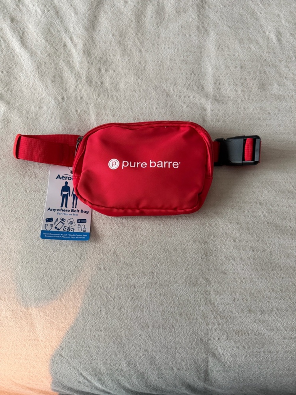 Pure Barre Red Unisex Waist Belt Bag